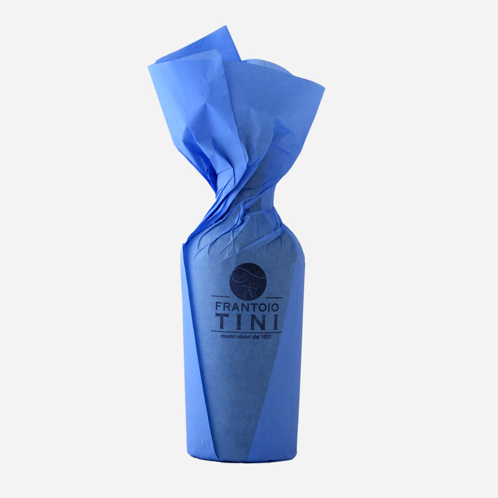 Bottiglia da 500ml di Olio Extravergine di Oliva Tintoretto Monocultivar Castiglionese estratto a freddo - Frantoio Tini.